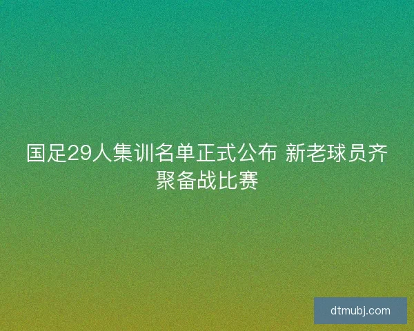国足29人集训名单正式公布 新老球员齐聚备战比赛